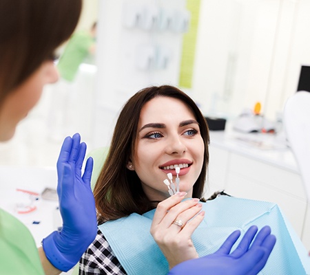 patient having cosmetic consultation