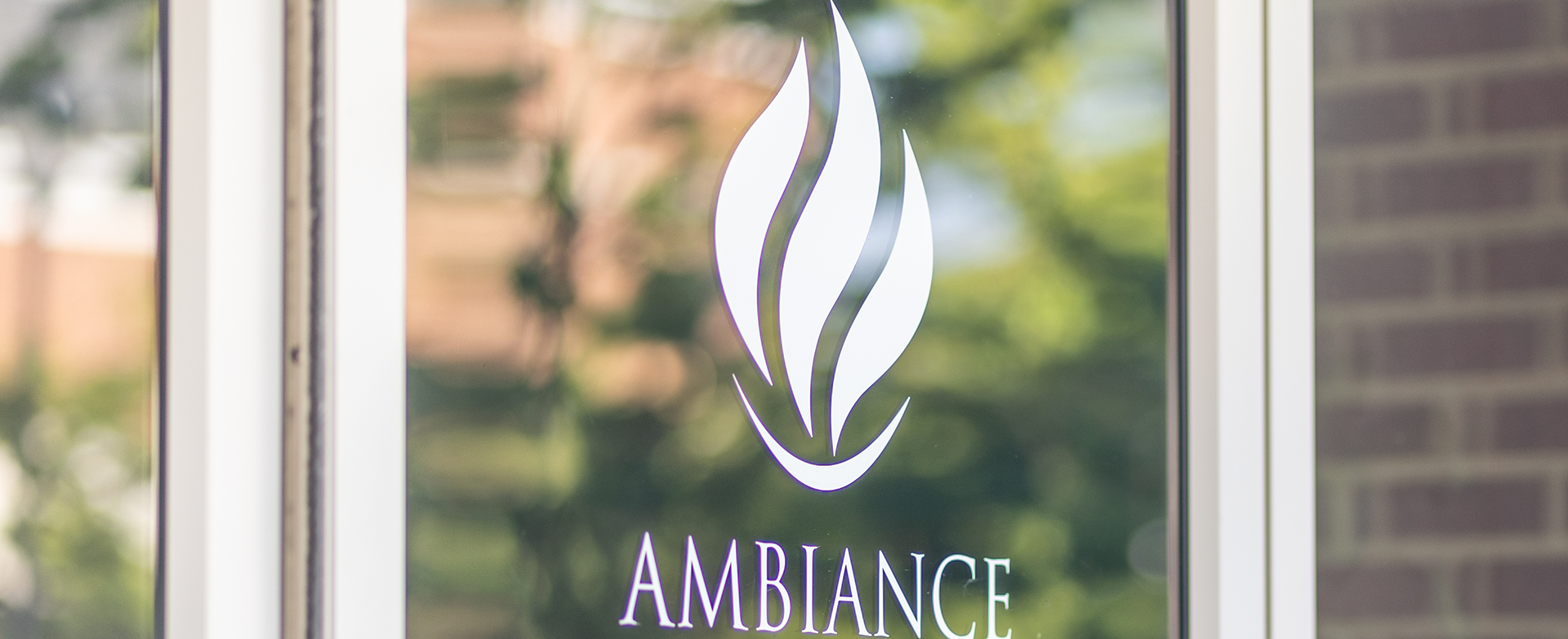 Ambiance Dental Spa sign on the outside of the front door