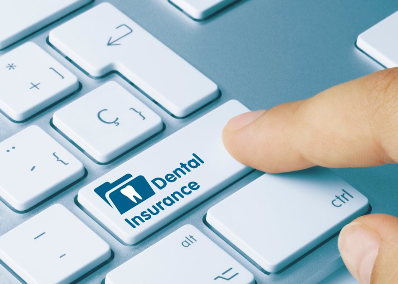 keyboard with dental insurance button